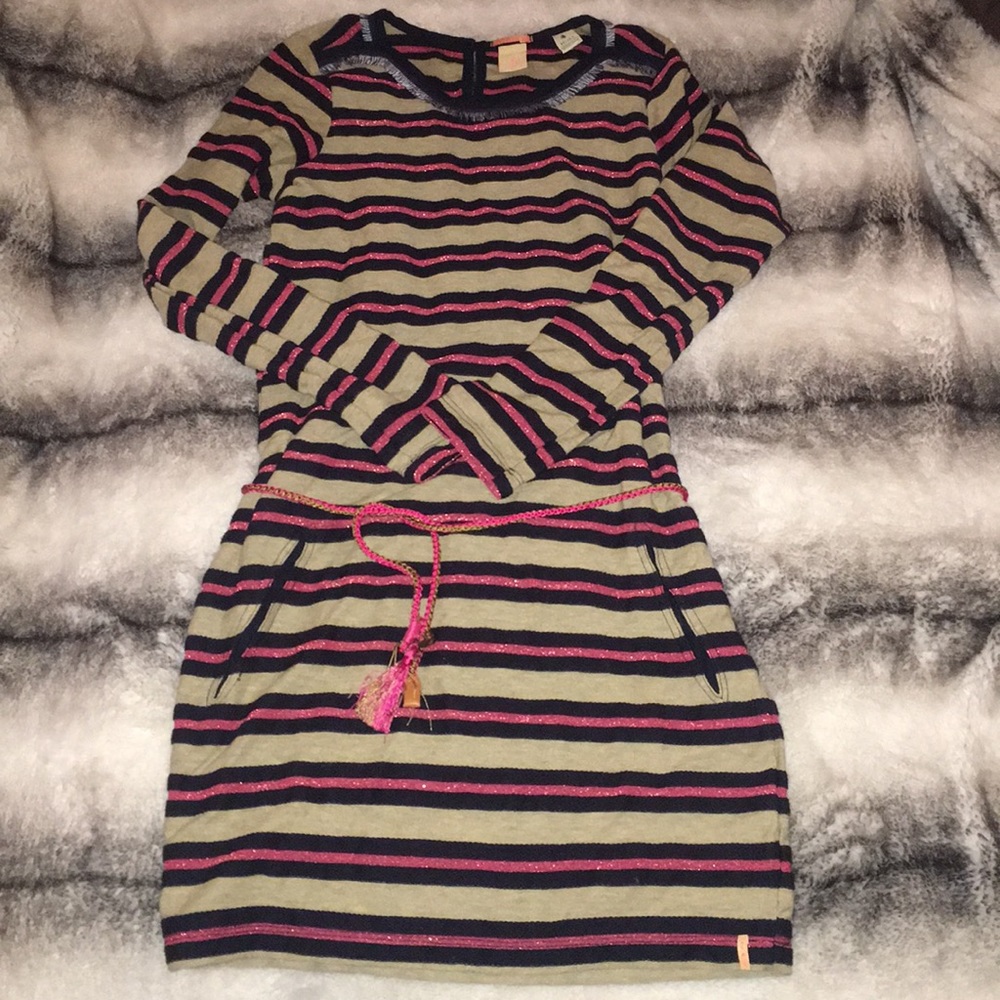 Go Pegasus Go Striped belted dress 12